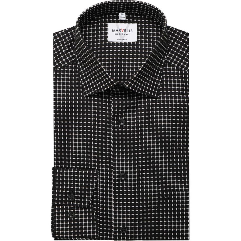 Marvelis Overhemd zwart, Bedrukt Zwart