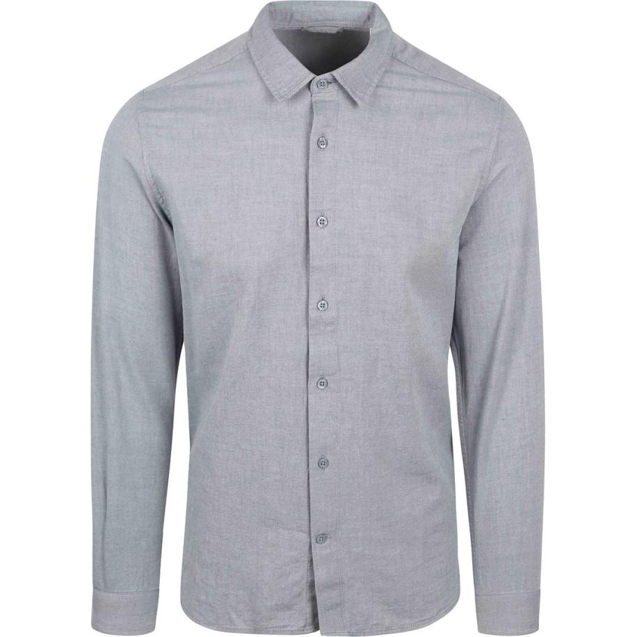 KnowledgeCotton Apparel Overhemd Vintage Indigo Blauw