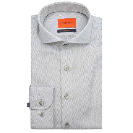 Suitable Overhemd Jacquard Luxe Groen