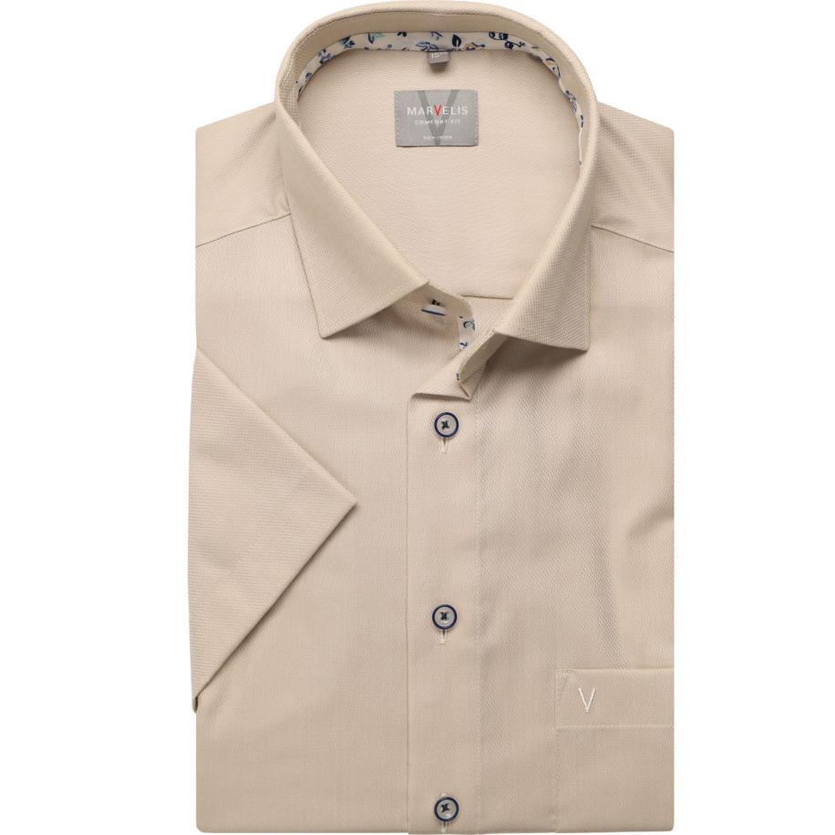 Marvelis Overhemd Korte mouw natuurlijk Bruin