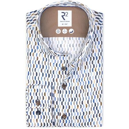 R2 Overhemd Sofa Print Blauw