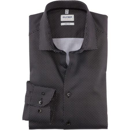 OLYMP Level Five Overhemd zwart, Bedrukt