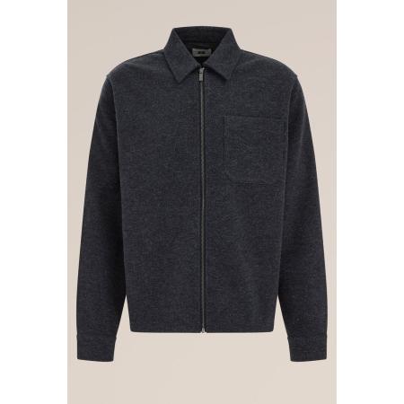 WE Fashion Heren overshirt met wollen look - Regular fit - Donkerblauw - Maat: S
