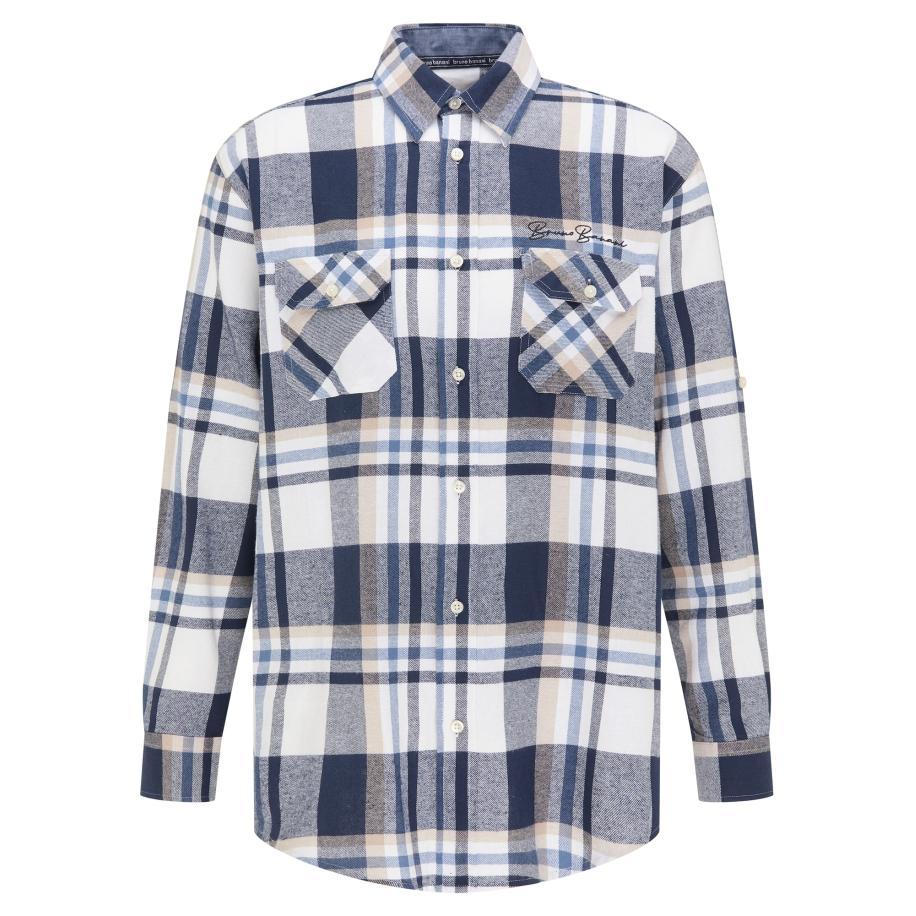 Bruno Banani Bruno Banani Overhemd Michaels beige / blauw / navy / wit -