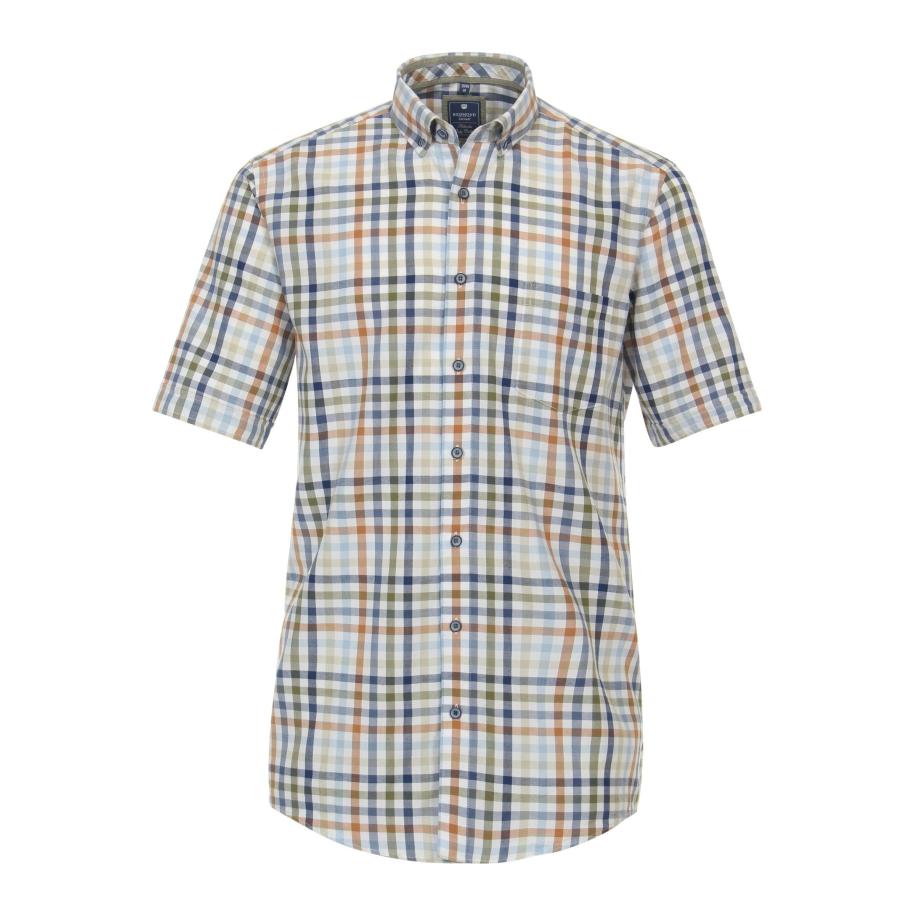 Redmond Casual Overhemd Korte mouw bruin Bruin