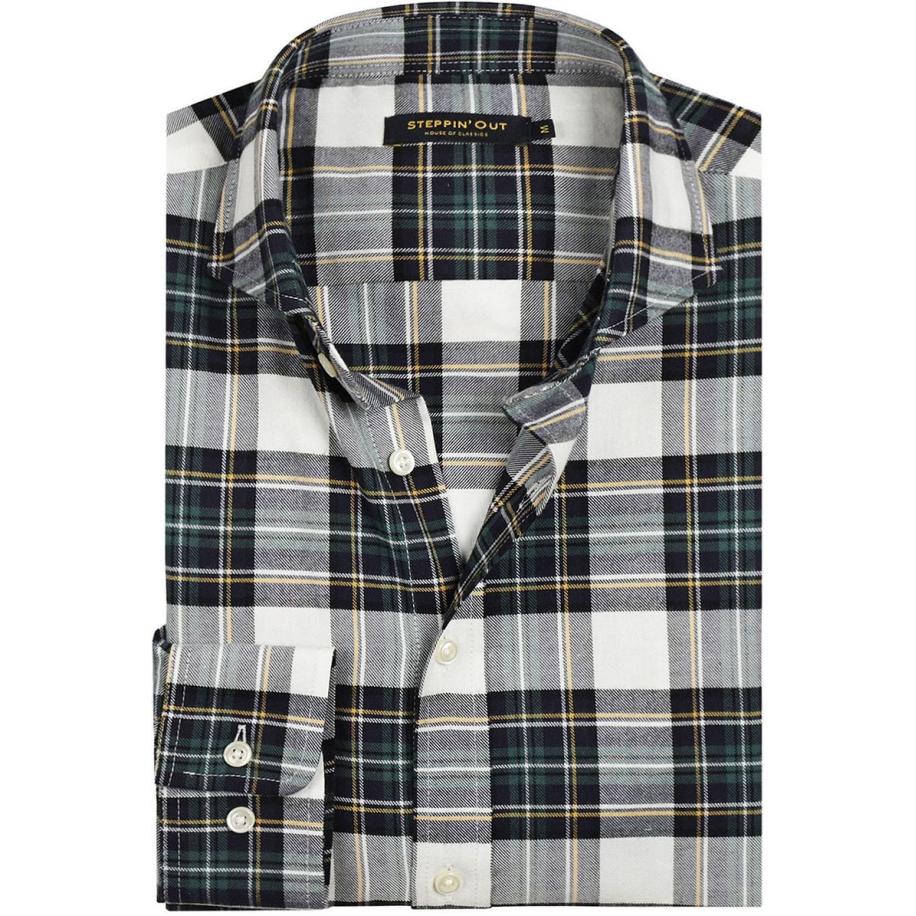 Steppin' Out Flanel Overhemd Ruit Zwart Groen Groen
