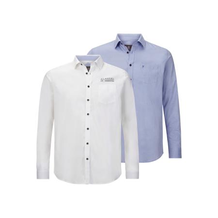 Jan Vanderstorm Overhemd lichtblauw, Effen