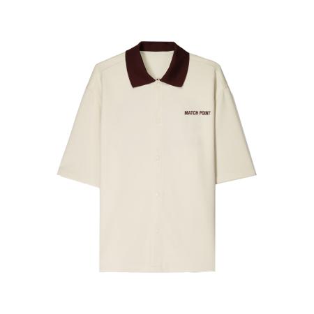 Bershka Bershka Overhemd wijnrood / offwhite