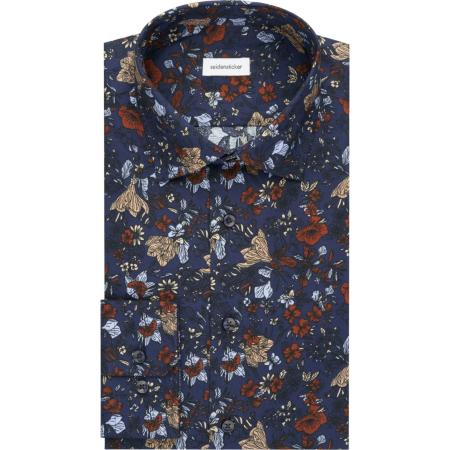Seidensticker Overhemd blauw, Bedrukt