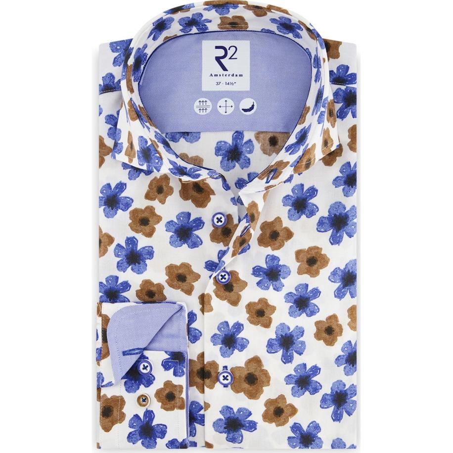 R2 Amsterdam Overhemd, Bloemen Multicolor