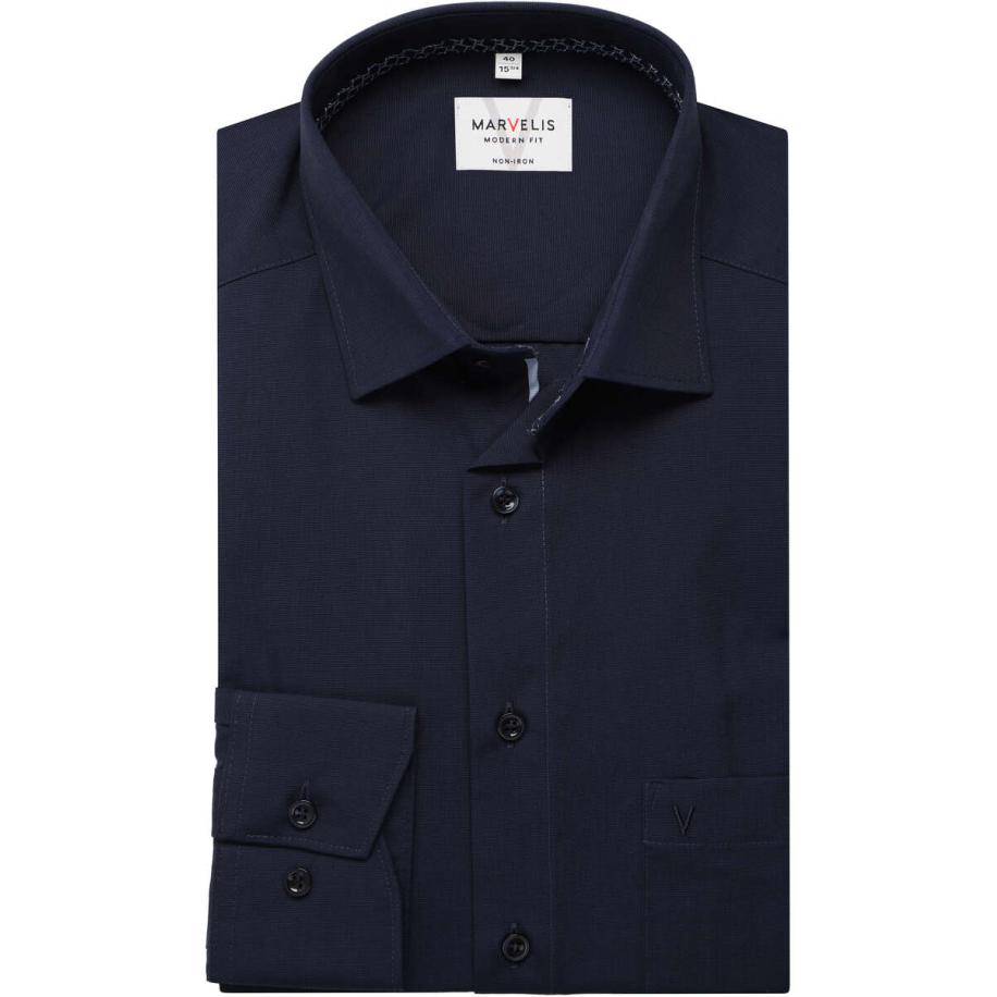 Marvelis Overhemd blauw, Effen Blauw