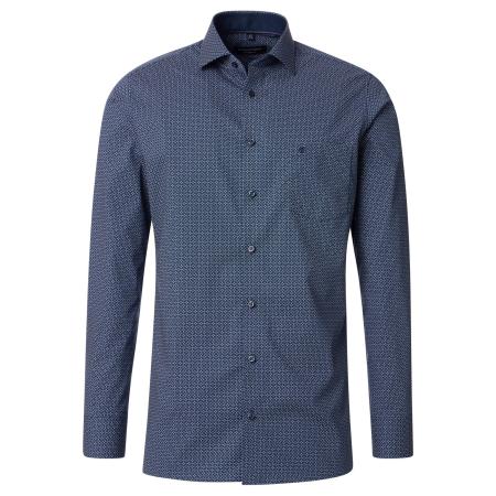 Casa Moda Overhemd blauw, Bedrukt