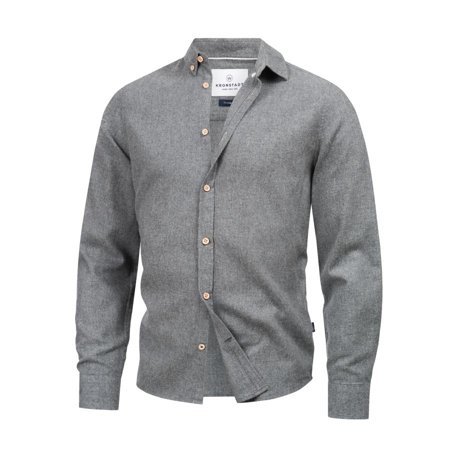 Kronstadt Kronstadt Overhemd Johan Diego grijs gemêleerd -