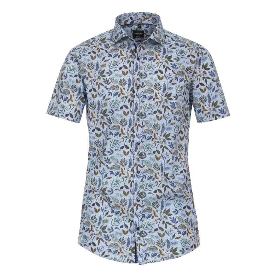 Venti Overhemd Korte mouw blauw Blauw