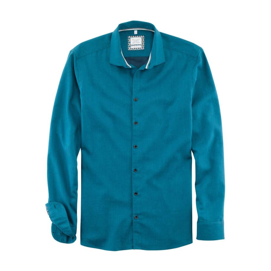 OLYMP Level Five Smart Casual Overhemd aqua, Ruit Blauw