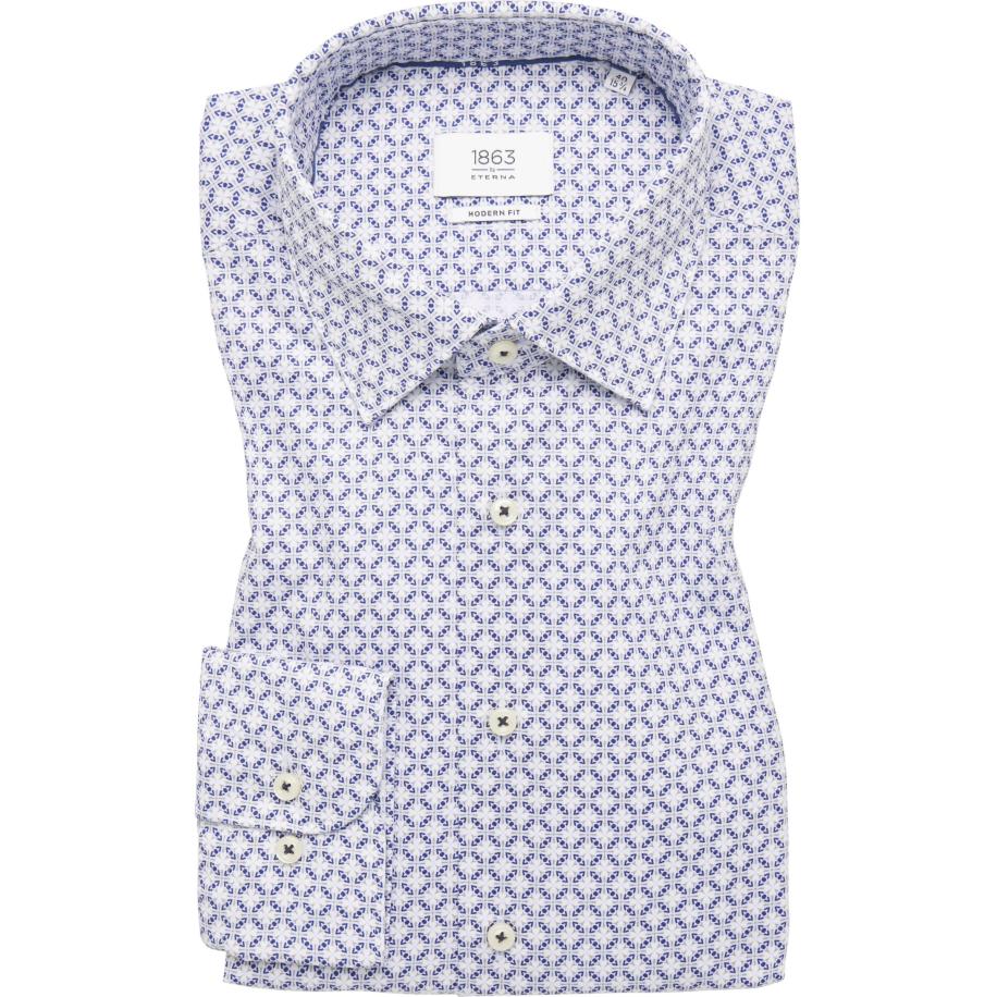 ETERNA 1863 Overhemd marine, Bedrukt Blauw