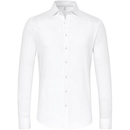 Desoto Overhemd Piqué Strijkvrij Wit