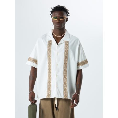 VAMOS CLO Overhemd camel / ecru