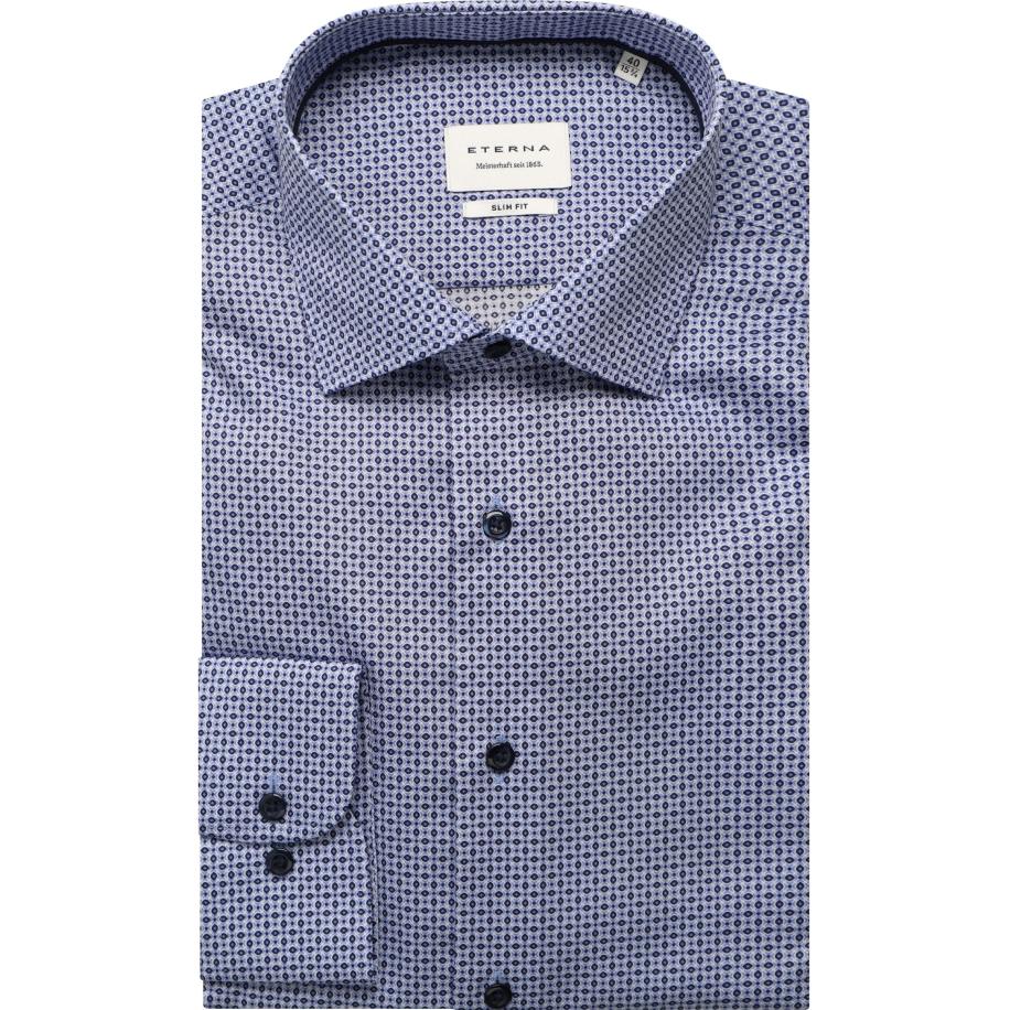 ETERNA Overhemd ML6 (vanaf 68 CM) middenblauw Blauw
