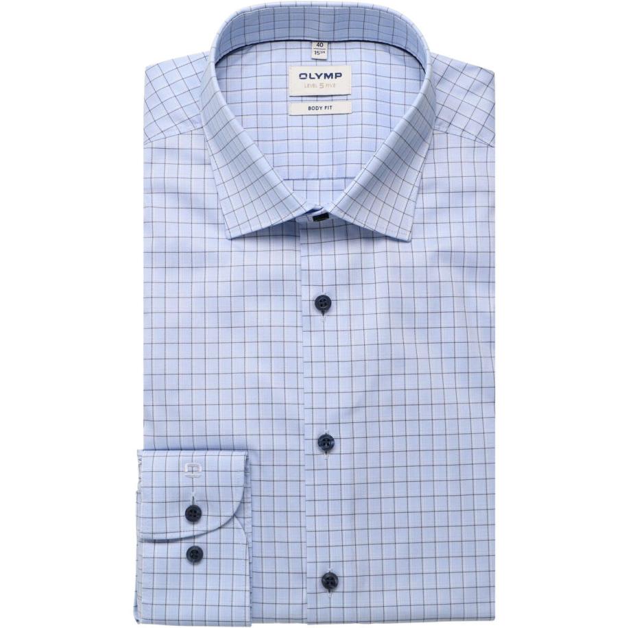 OLYMP Level Five Overhemd blauw, Ruit Blauw