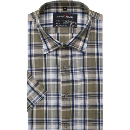 Marvelis Casual Overhemd Korte mouw olijf