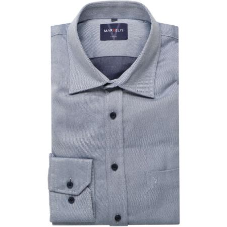 Marvelis Casual Overhemd blauw, Fijne strepen