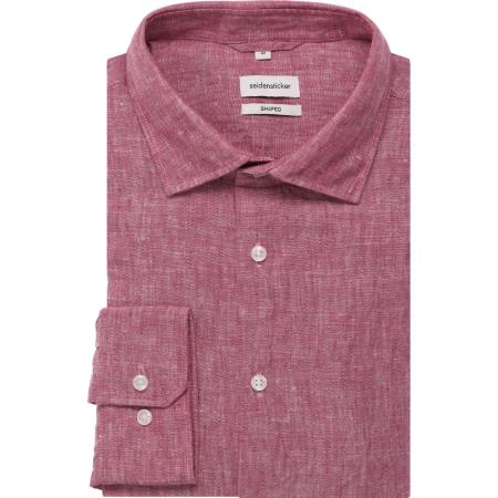 Seidensticker Linnen Overhemd rood, Effen