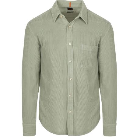 BOSS Relegant Overhemd Corduroy Groen