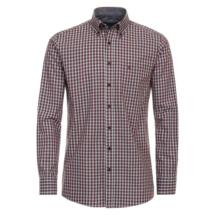 Casa Moda Casual Overhemd rood, Ruit Rood