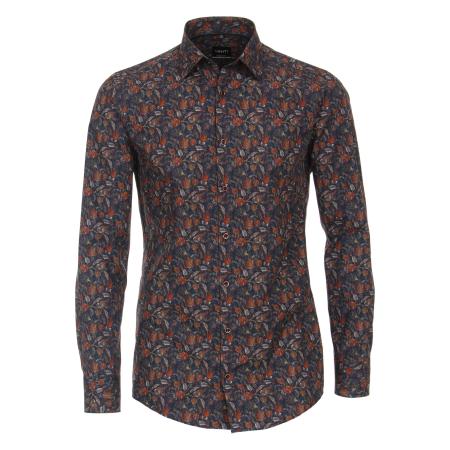 Venti Overhemd blauw, Bedrukt