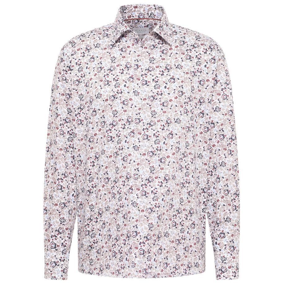 Eterna ETERNA Zakelijk overhemd taupe / rood / zwart / wit -