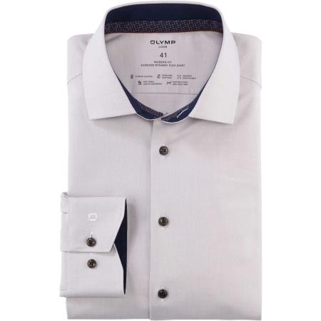 OLYMP Luxor 24/Seven Overhemd taupe, Effen
