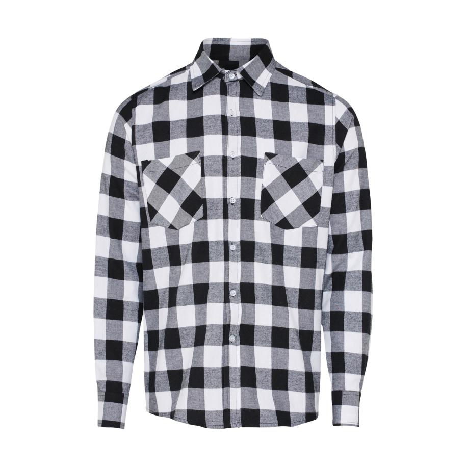 Urban Classics Urban Classics Overhemd zwart / wit -