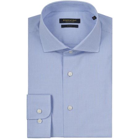 Steppin' Out Overhemd Slim-Fit Ruit Lichtblauw