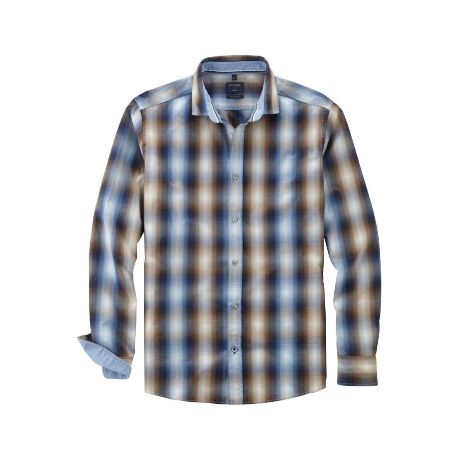 OLYMP Casual Overhemd marine, Ruit Blauw