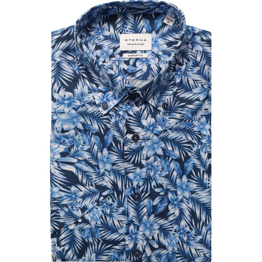 ETERNA Overhemd Korte mouw marine Blauw
