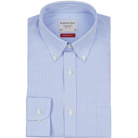 Steppin' Out Overhemd Extra Lange Mouw Streep Lichtblauw