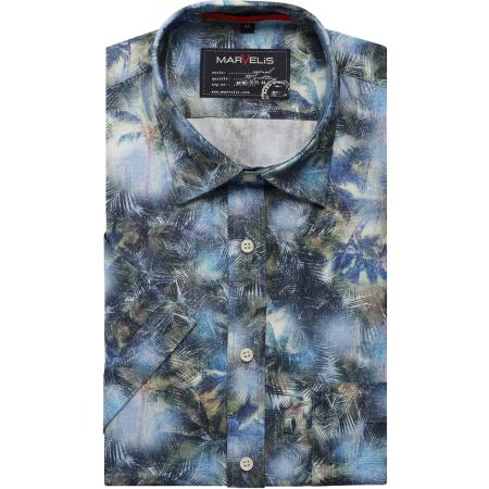 Marvelis Casual Overhemd Korte mouw turquoise
