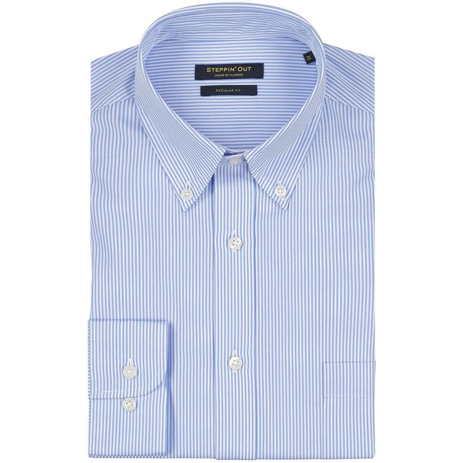 Steppin' Out Overhemd Streep Lichtblauw Blauw