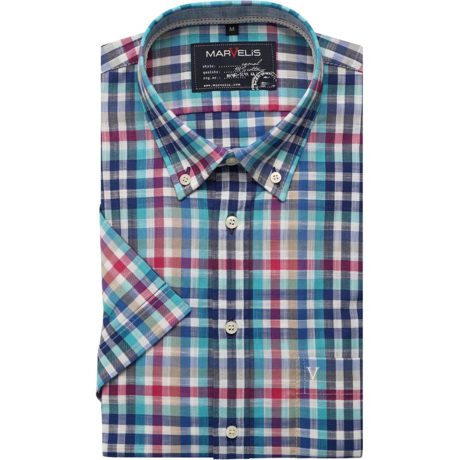 Marvelis Casual Overhemd Korte mouw granaat Rood