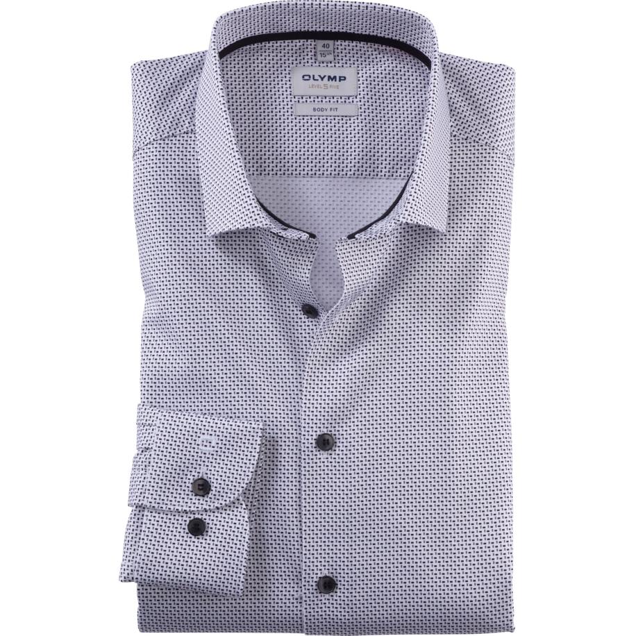 OLYMP Level Five Overhemd wit, Bedrukt Wit