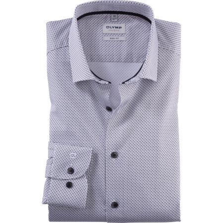 OLYMP Level Five Overhemd wit, Bedrukt