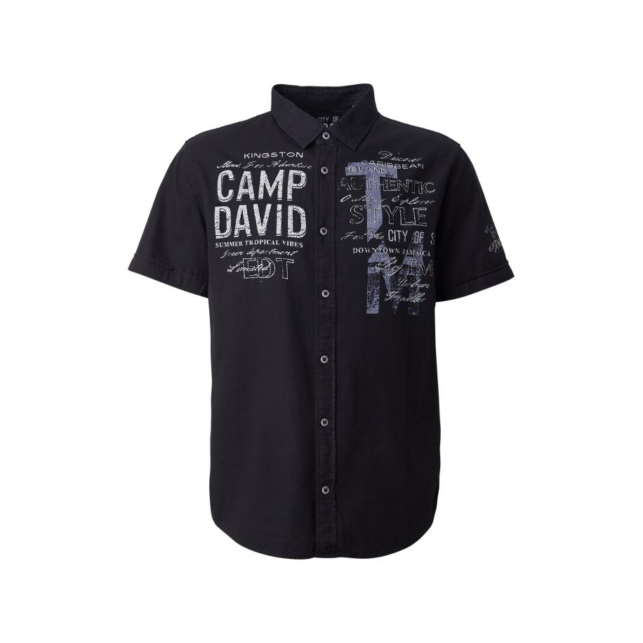 Camp David CAMP DAVID Overhemd duifblauw / zwart / wit -