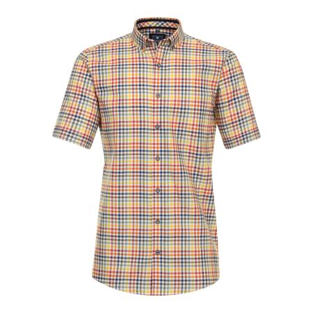 Redmond Overhemd Korte mouw geel/blauw