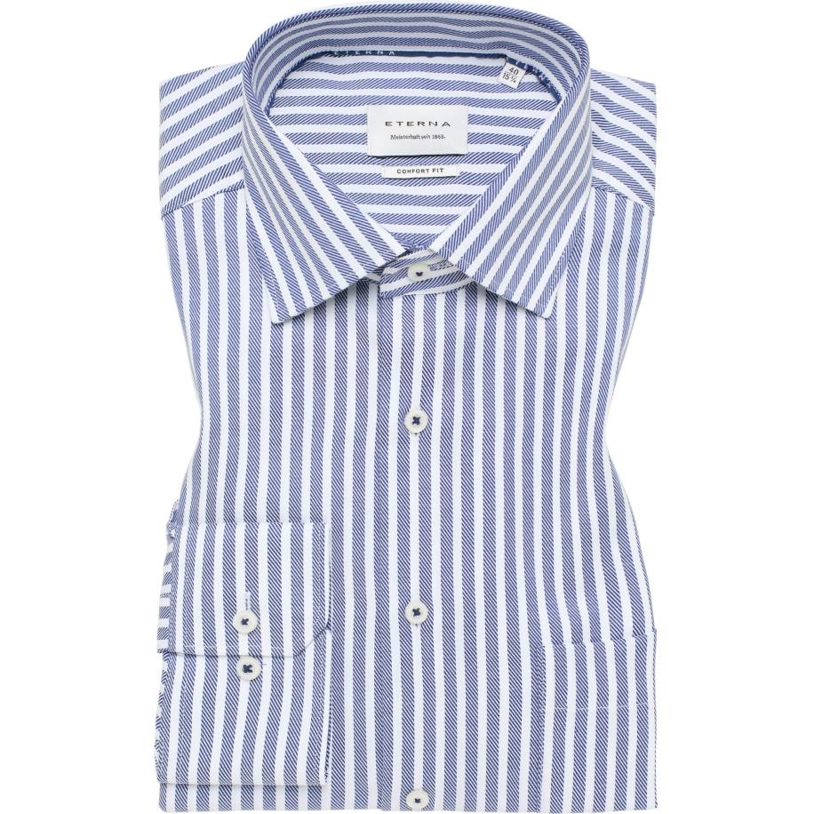 ETERNA Overhemd blauw, Gestreept Blauw