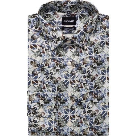 OLYMP Luxor Overhemd wit, Bedrukt