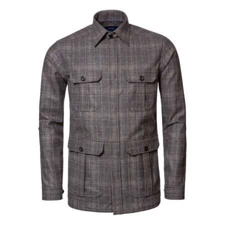 ETON Overshirt grijs, Ruit