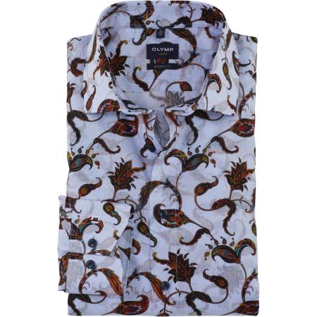 OLYMP Luxor Overhemd baksteenrood, Motief