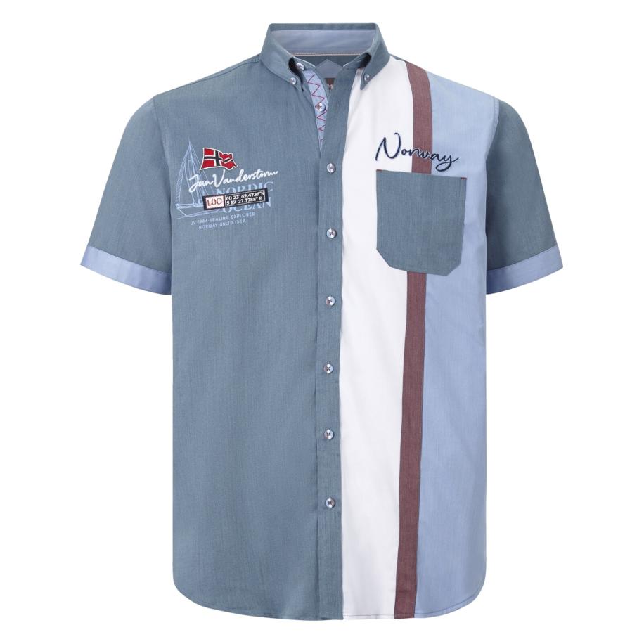 jan vanderstorm Jan Vanderstorm Overhemd Thjorven opaal / lichtblauw / zwart / wit -