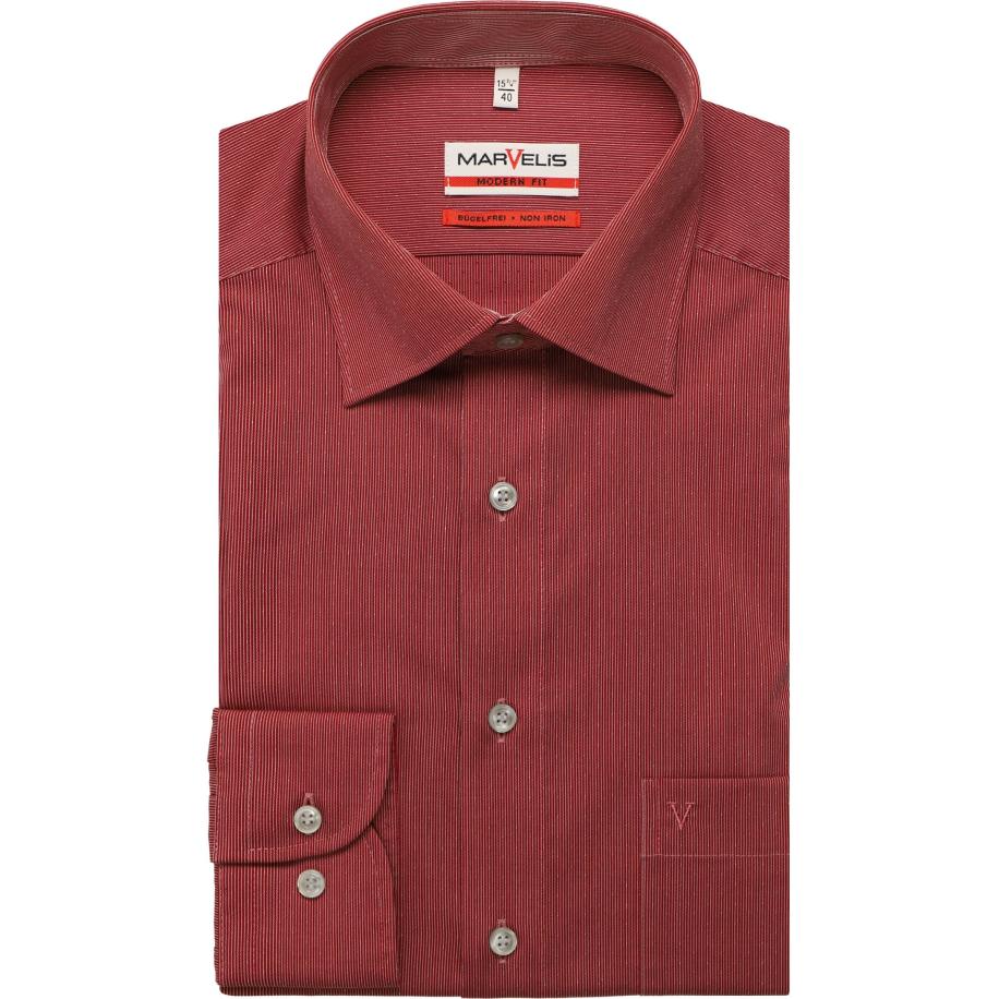 Marvelis Overhemd rood, Fijne strepen Rood